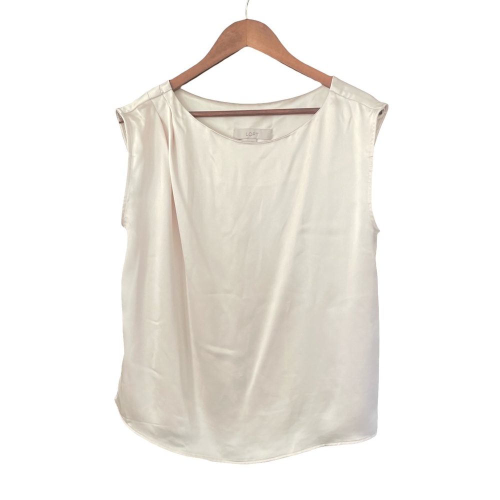 LOFT Ivory Sleeveless Blouse | Lightweight & Polished | Like New